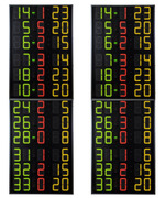 Tabelloni elettronici laterali (guanciali), che visualizzano il N.ro di maglia, i Falli / Penalit� ed i Punti dei 12 giocatori delle 2 squadre